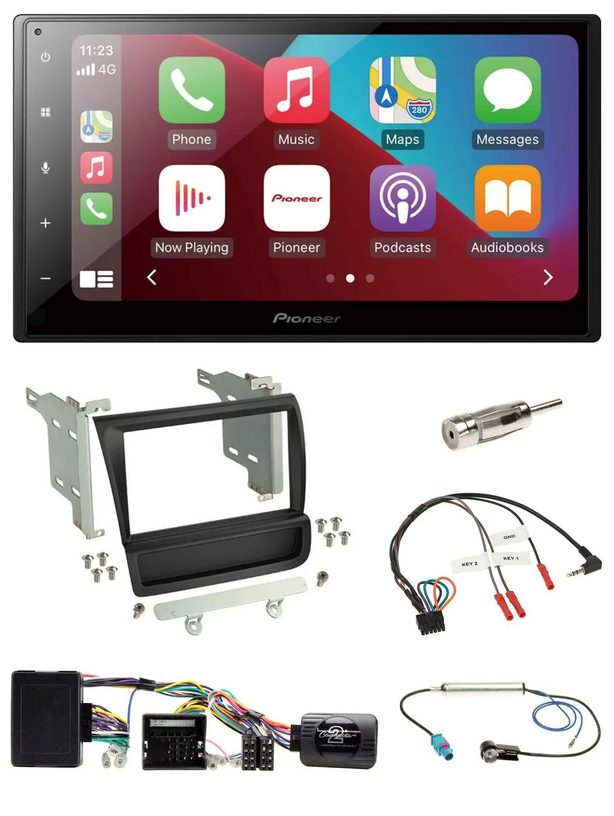 Pioneer USB Lenkrad DAB 2DIN Bluetooth Autoradio für Audi R8 42 2006-2015
