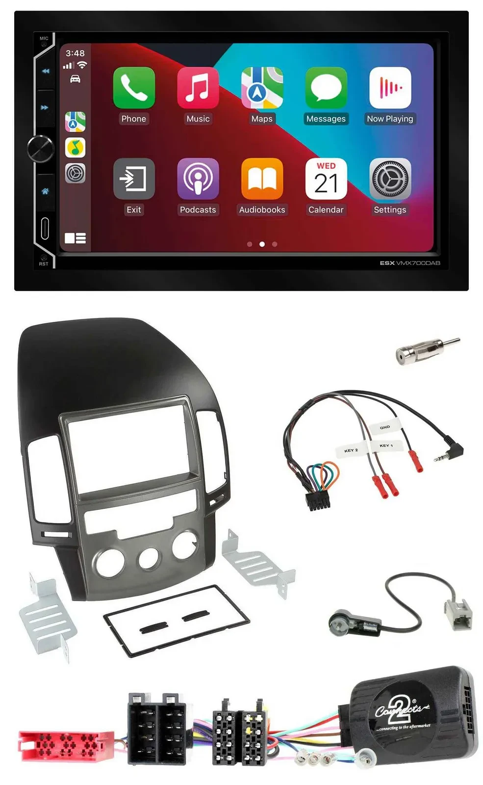 ESX 2DIN DAB USB Lenkrad Bluetooth Autoradio für Hyundai i30 ab 2009