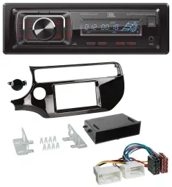 Автомагнитола для Kia Rio (UB) JBL Bluetooth USB SD AUX MP3 черный (piano black)