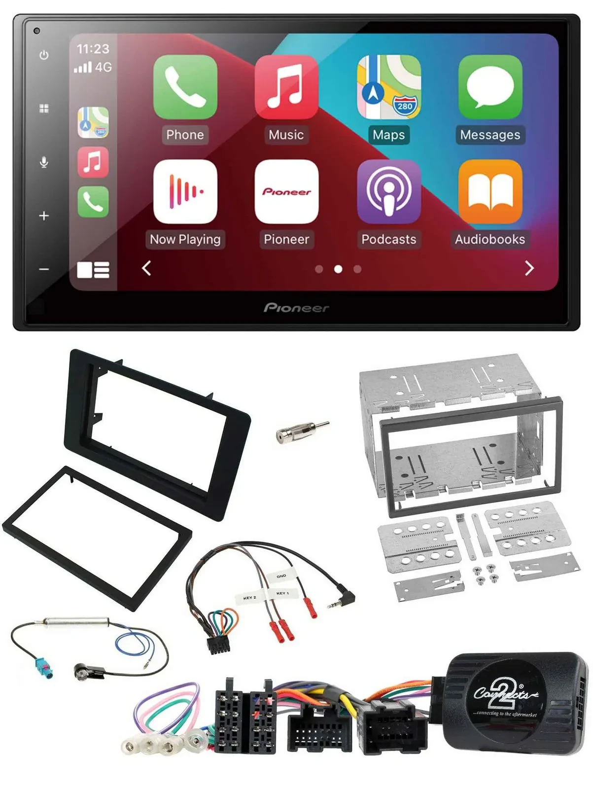 Pioneer USB Lenkrad DAB 2DIN Bluetooth Autoradio für Saab 9-5 2008-2010