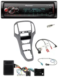 Pioneer Bluetooth USB Lenkrad DAB Autoradio für Opel Astra J ab 2009 Titan grau
