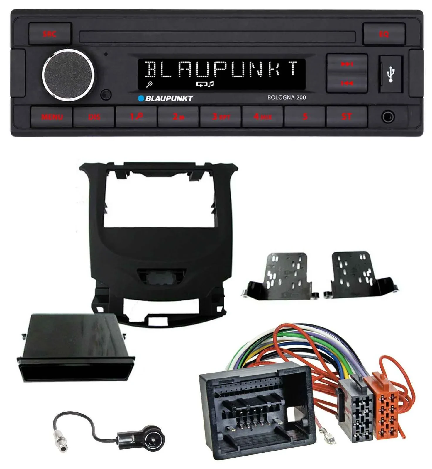 Автомагнитола Blaupunkt 1-DIN, MP3/USB/AUX для Chevrolet Cruze (с 2016), черный глянец