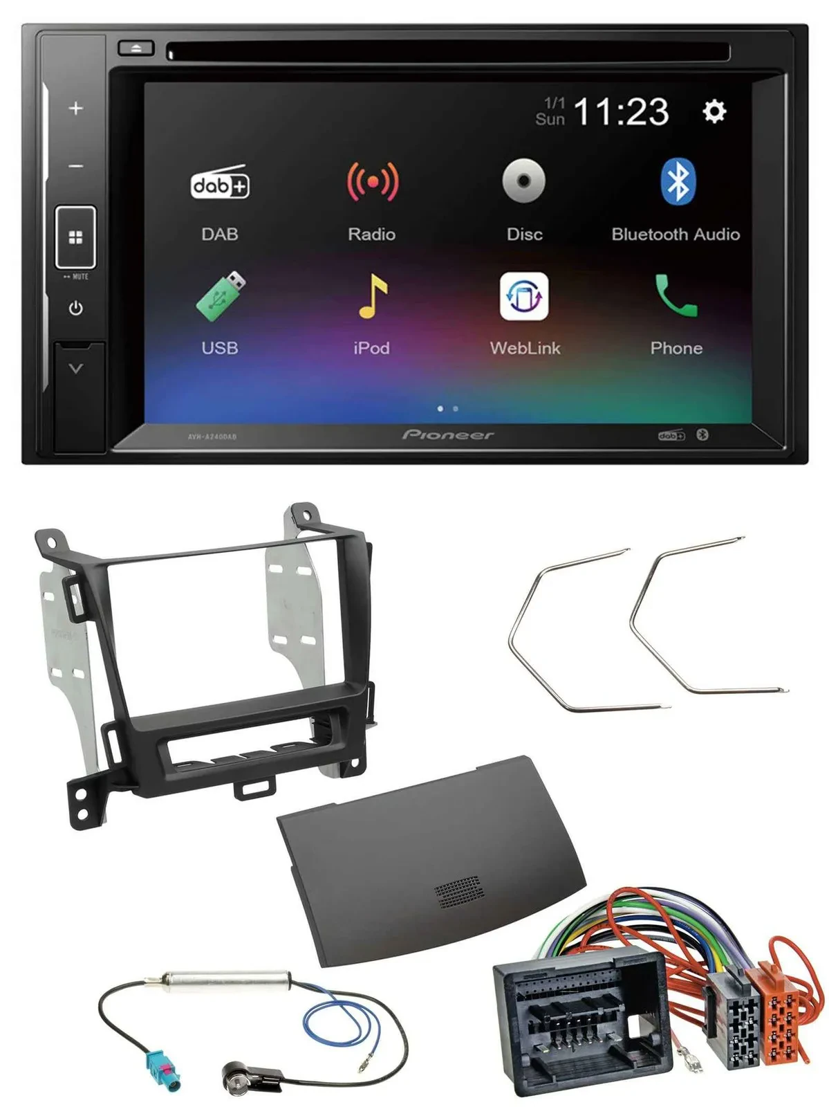 Автомагнитола Pioneer 2-DIN, Bluetooth, USB, DAB, DVD, для Opel Zafira (с 2012), чёрный