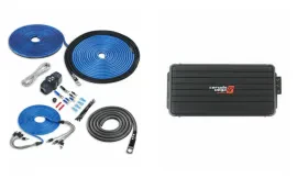 Cerwin-Vega VCU84 500W 4-Channel Marine Amplifier w/ NVX 8 Gauge Amp Kit