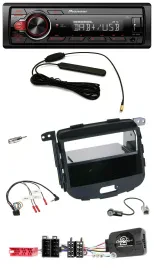 Автомагнитола для Hyundai i10 (2009–2013) Pioneer 1 DIN, DAB, USB, MP3, поддержка кнопок на руле, черный, резиновое покрытие