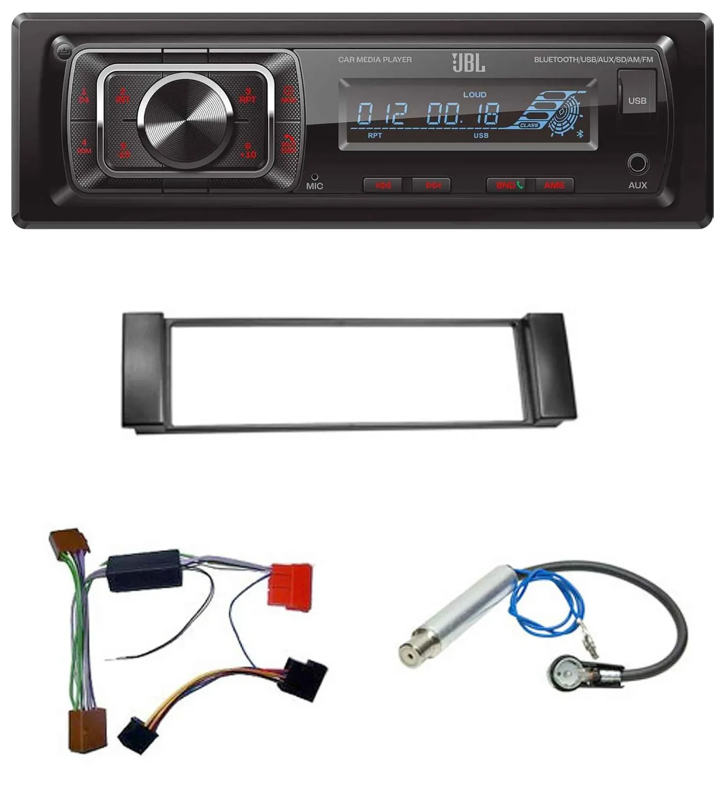 JBL SD AUX MP3 USB Bluetooth Autoradio für Audi A3 8L 00-03 A6 C5 00-04 Aktivsys