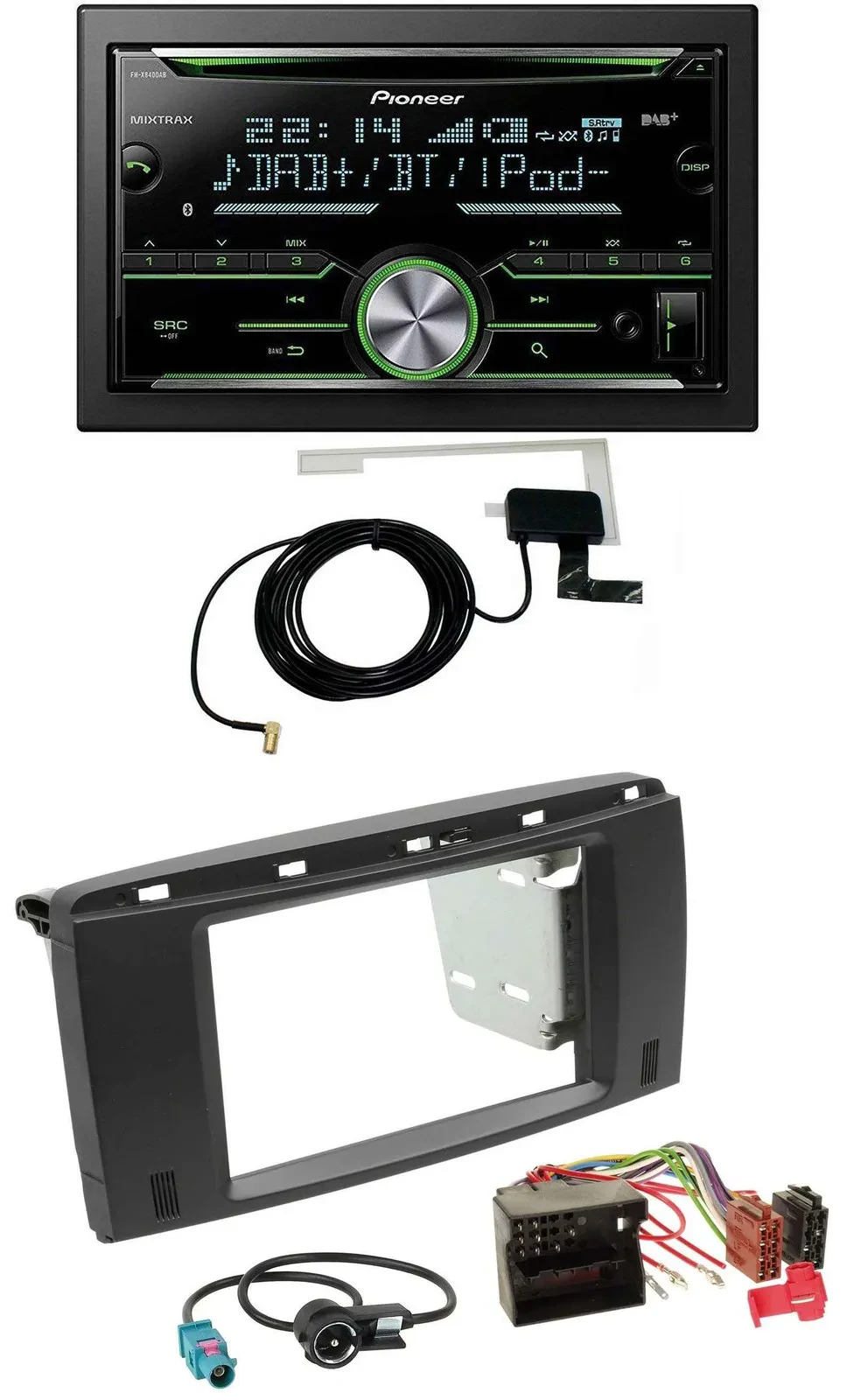 Автомагнитола Pioneer CD/USB/MP3, Bluetooth, 2 DIN, DAB для Mercedes R-Class (2006–2012)