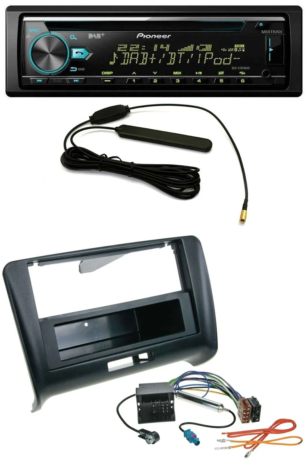 Pioneer CD MP3 AUX DAB USB Autoradio für Audi TT (2006-2014) - Quadlock