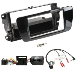 Einbauset Lenkradadapter DIN Autoradio für Seat Ibiza Klavierlack schwarz