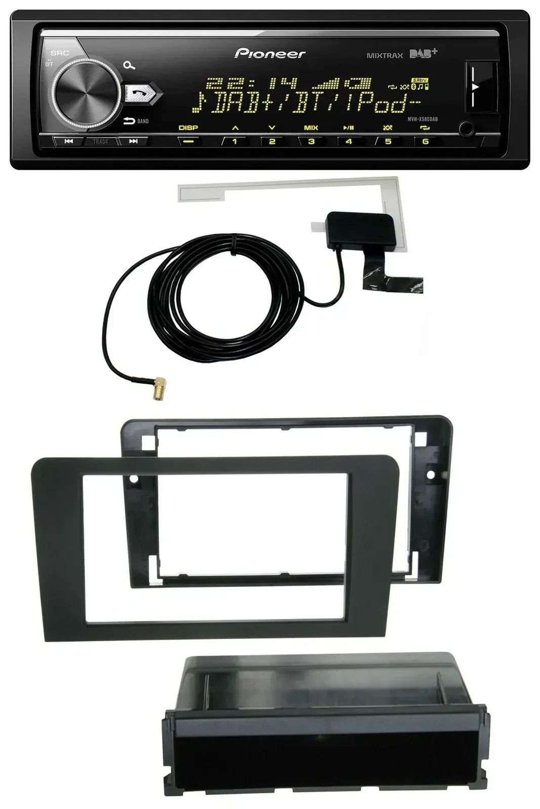 Автомагнитола для Audi A3 8P (2003–2012) Pioneer Bluetooth, DAB, USB, совместима с Bose, управление с руля