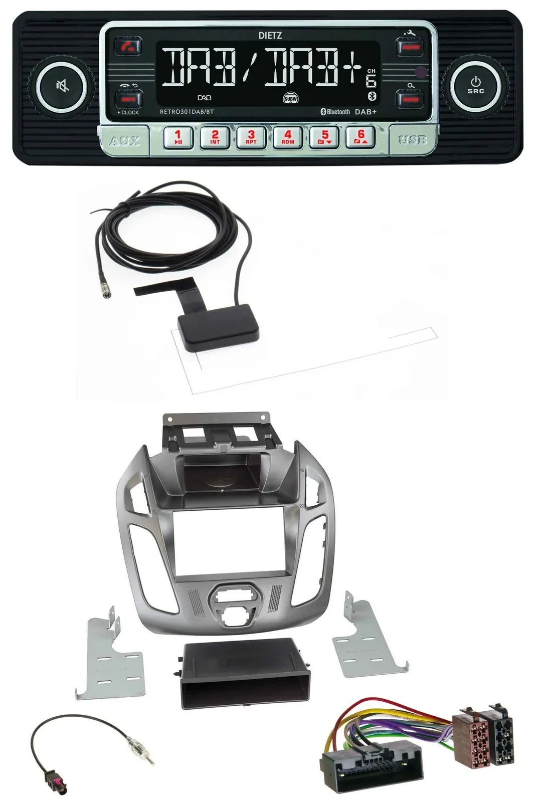 Dietz DAB Bluetooth USB MP3 Autoradio für Ford Connect Transit 2012-2018 ohne Di