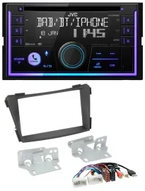 Автомагнитола для Hyundai i40 JVC 2 DIN, DAB, Bluetooth, CD, USB, черный