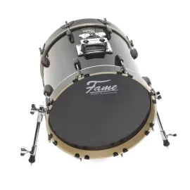 Fame Maple Standard BassDrum, 16"x14", Ahorn, Schwarz Hochglanz, Chrom Hardware