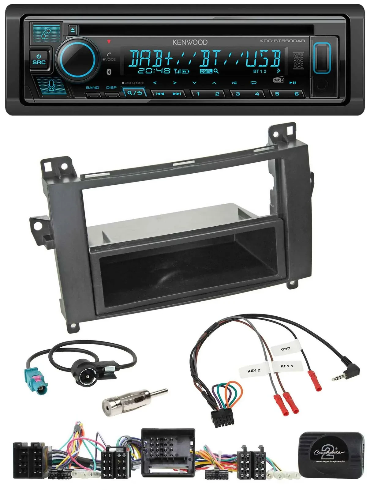 Kenwood Bluetooth DAB CD Lenkrad USB Autoradio für Mercedes A-Klasse W169 B-Klas