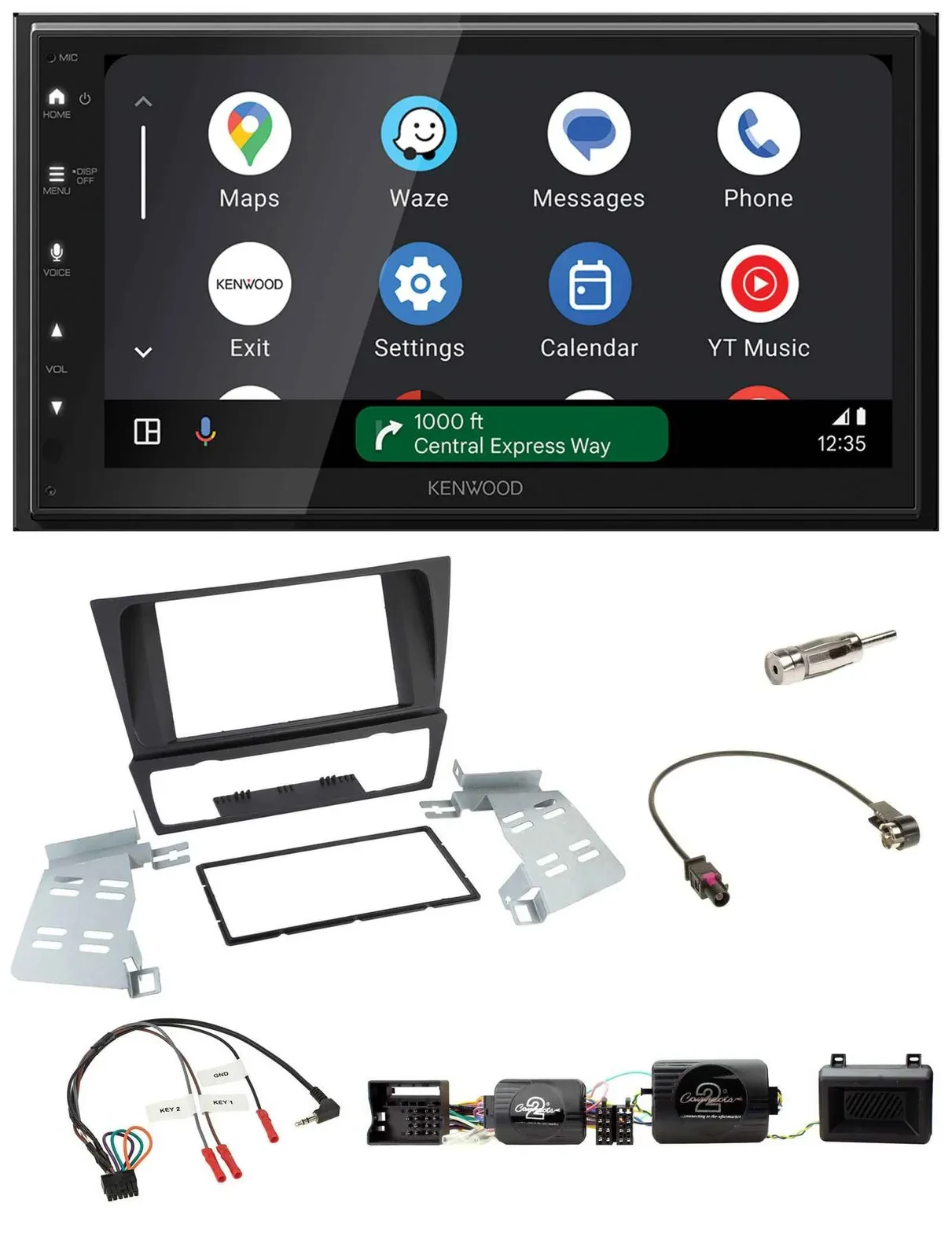Kenwood DAB Bluetooth USB Lenkrad 2DIN Autoradio für BMW 3er E90 E91 E92 E93 PDC