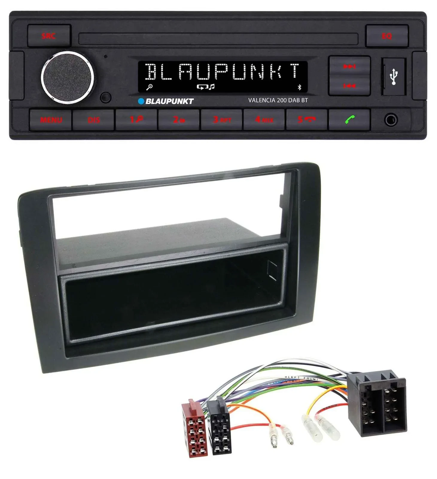 Автомагнитола для Fiat Idea Blaupunkt DAB, MP3, Bluetooth, USB, черная