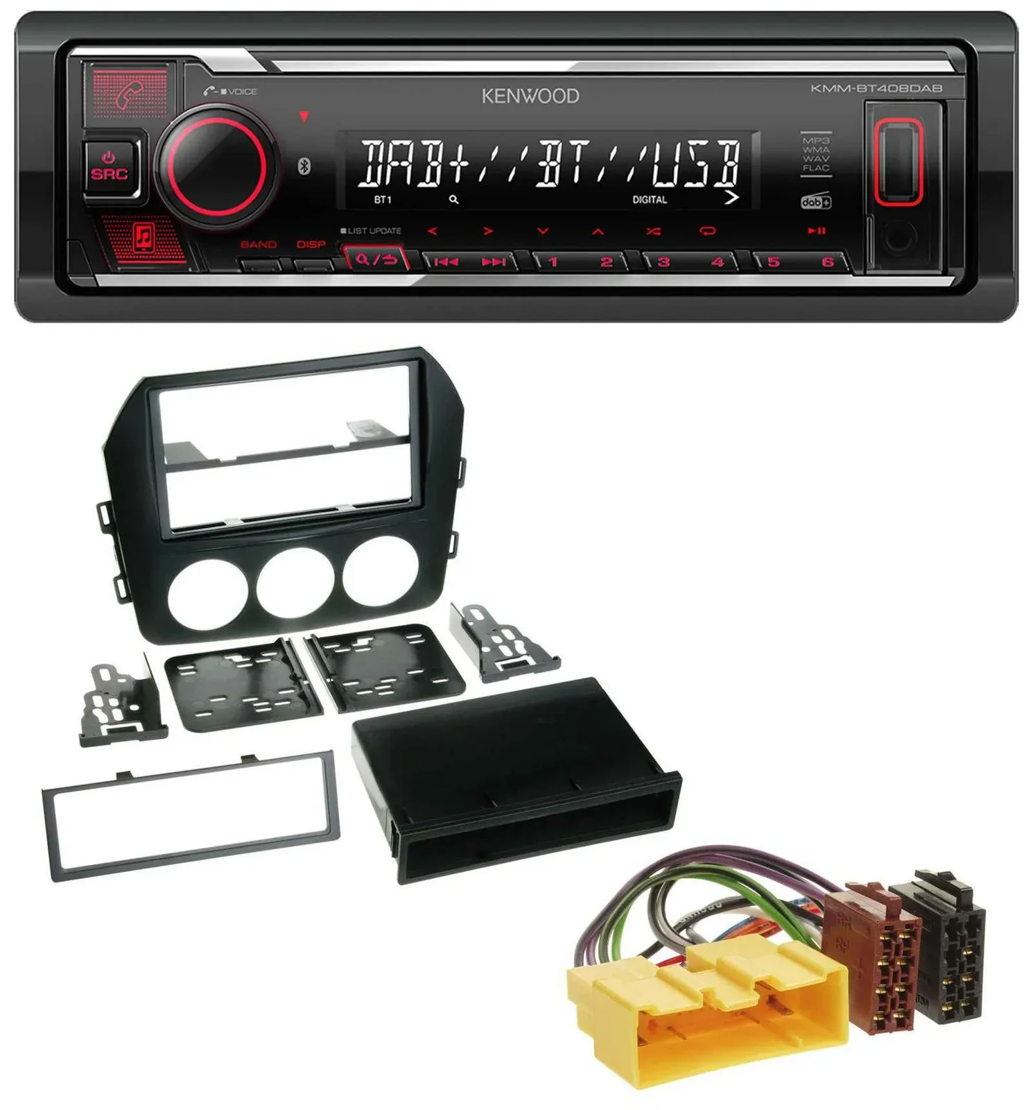 Автомагнитола для Mazda MX-5 (с 2008) Kenwood MP3, Bluetooth, USB, DAB