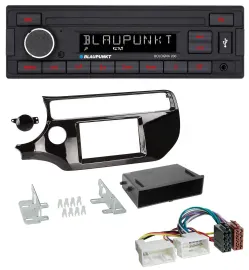 Blaupunkt MP3 AUX USB 1DIN Autoradio für Kia Rio UB ab 2015 piano-schwarz