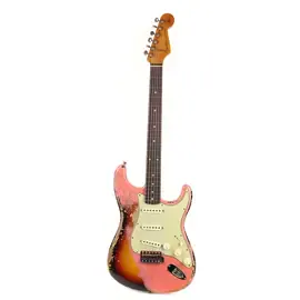 Электрогитара Fender Custom Shop Limited Edition 60/63 Stratocaster Super Heavy Relic Super Faded Aged Fiesta Red over 3-Tone Sunburst Finish