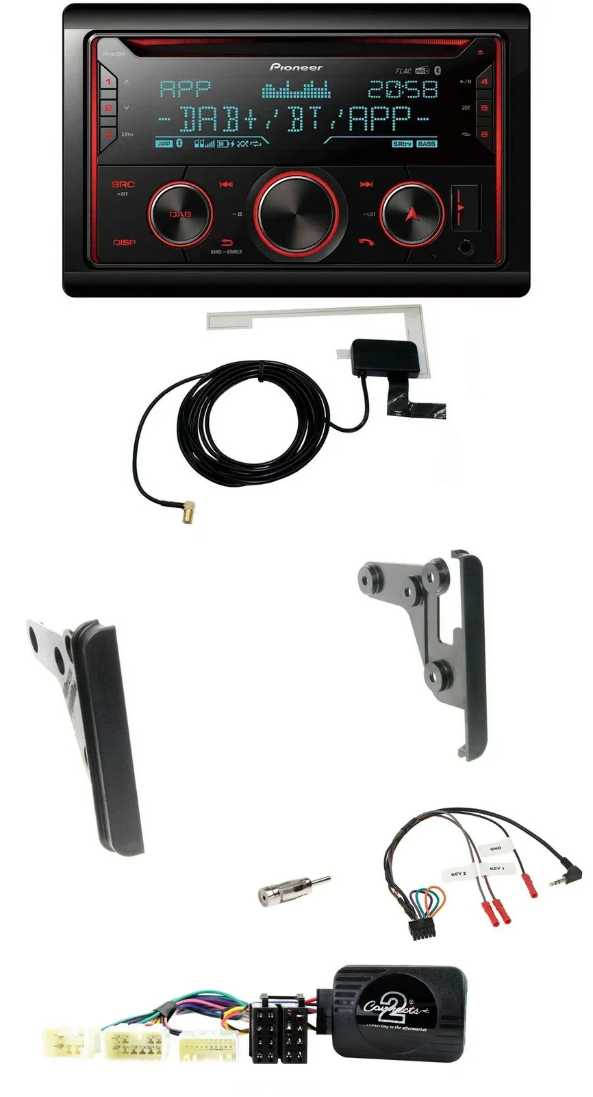 Автомагнитола Pioneer 2DIN, DAB, USB, CD, Bluetooth для Toyota RAV4 2001–2005, с поддержкой управления на руле