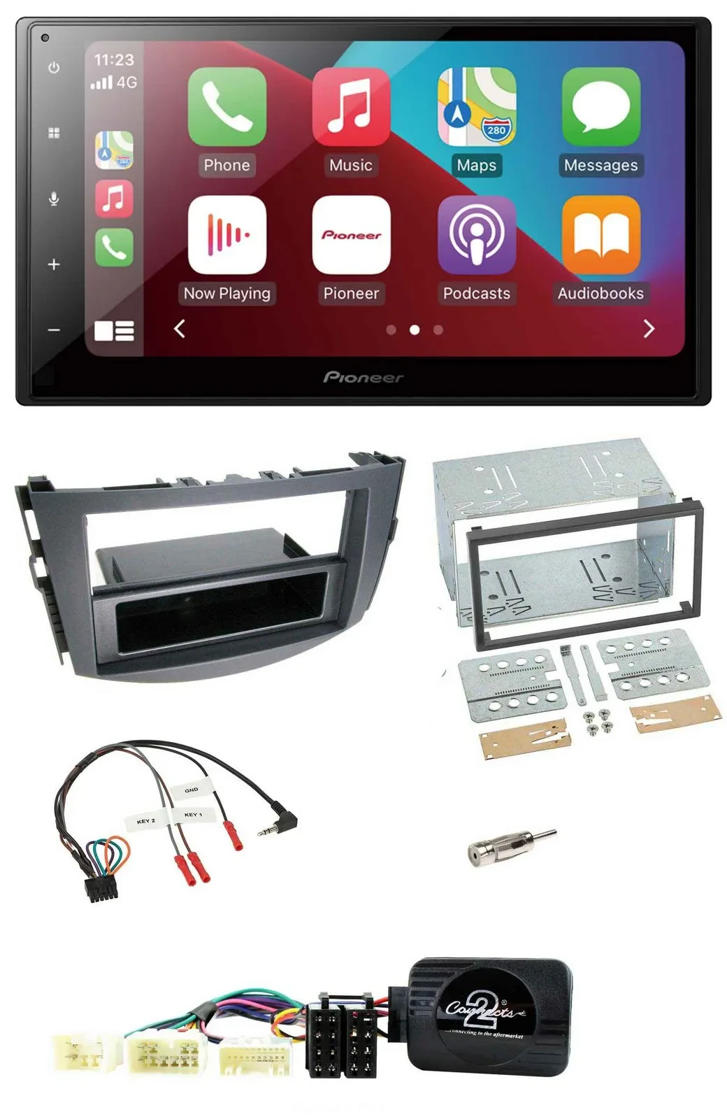 Автомагнитола Pioneer 2DIN, Bluetooth, USB, DAB, для Toyota RAV4 (2006–2011)