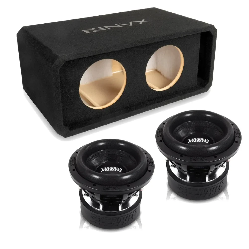 NVX NE82P Dual 8" Slot Ported 3/4" MDF Sub Enclosure w/ 8" SA Series Subwoofer