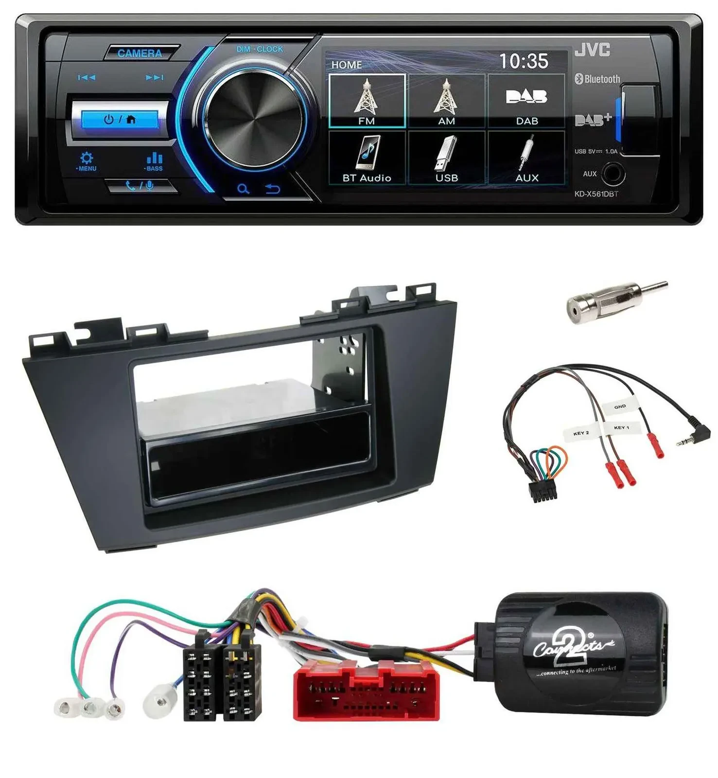 JVC Bluetooth Lenkrad USB DAB Autoradio für Mazda 5 (2010-2015)