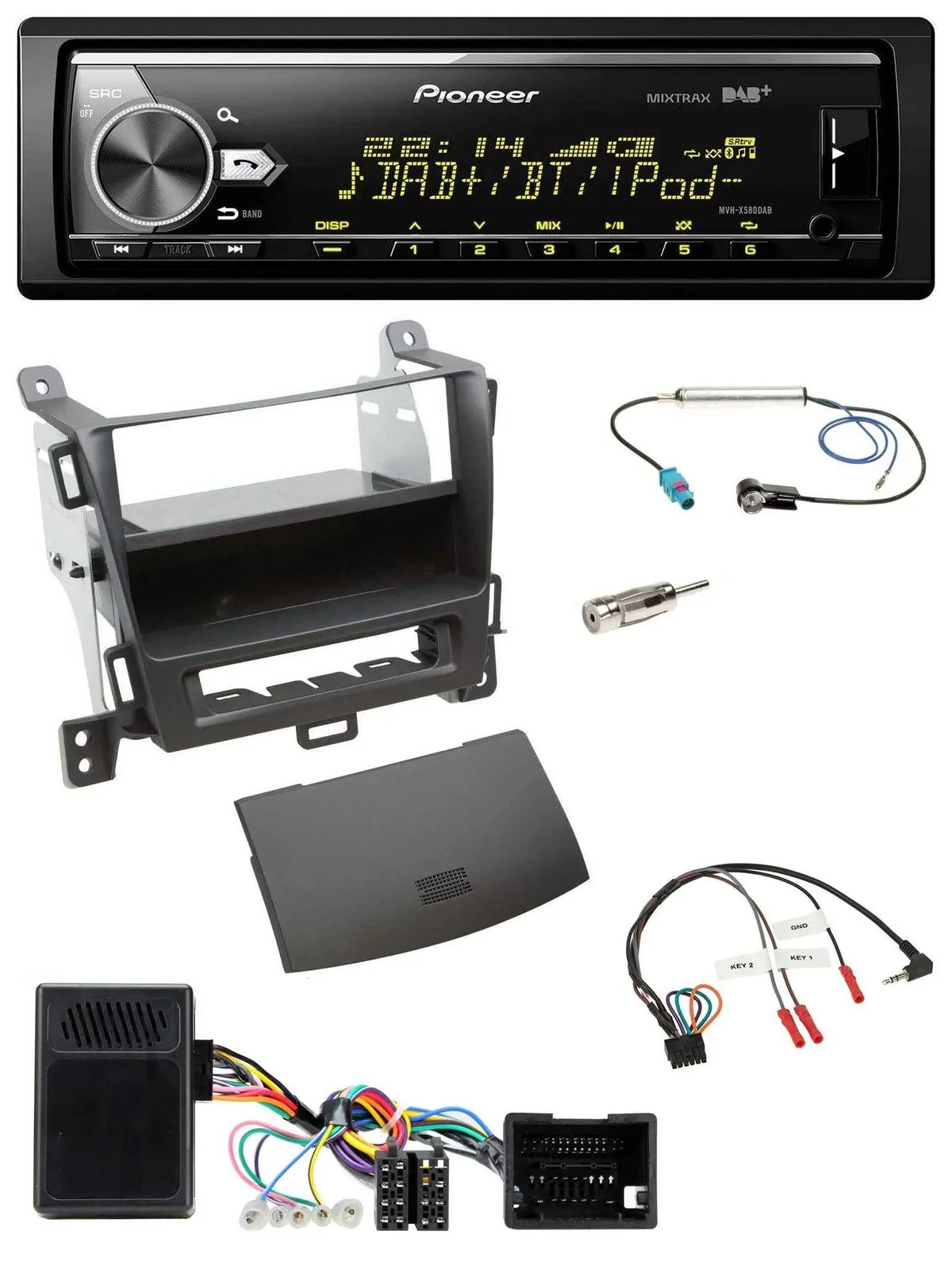 Pioneer Bluetooth USB DAB Lenkrad Autoradio für Opel Tourer Zafira ab 2013 jet b