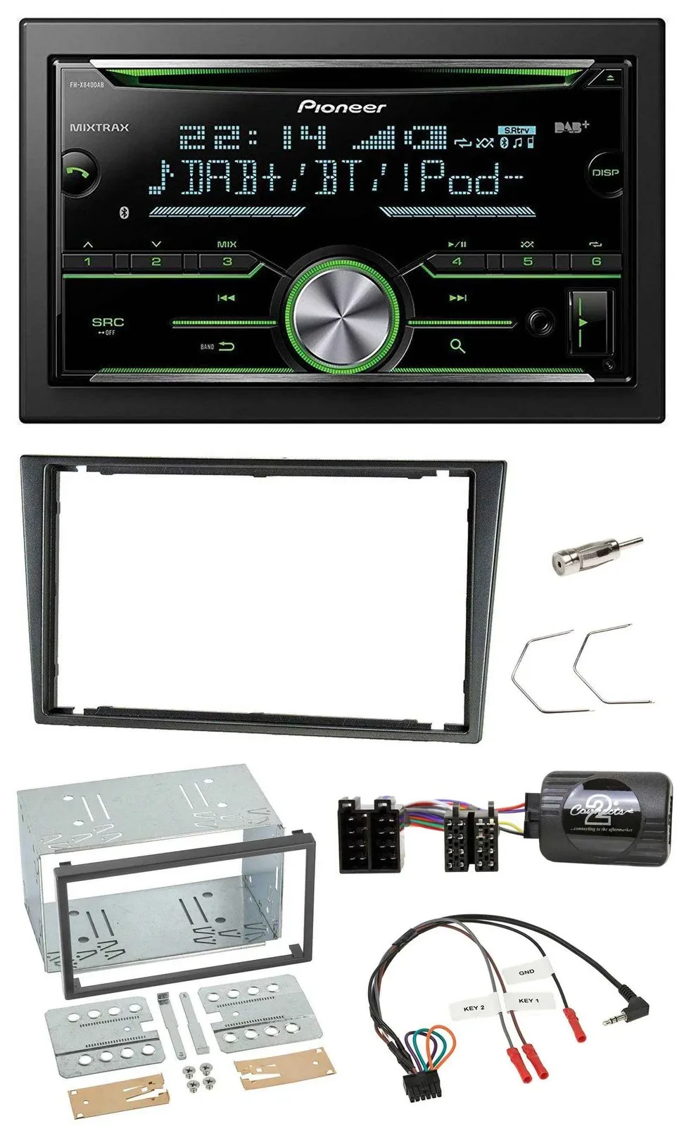 Pioneer Bluetooth Lenkrad DAB 2DIN USB CD Autoradio für Opel Corsa C 200-2004 ch