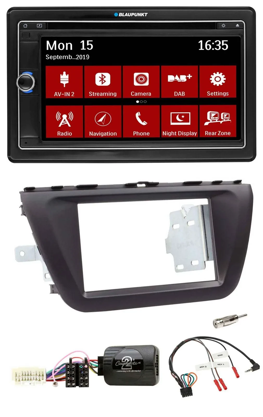 Blaupunkt Lenkrad DAB TMC 2DIN USB Bluetooth Navigation für Suzuki SX4 ab 2013