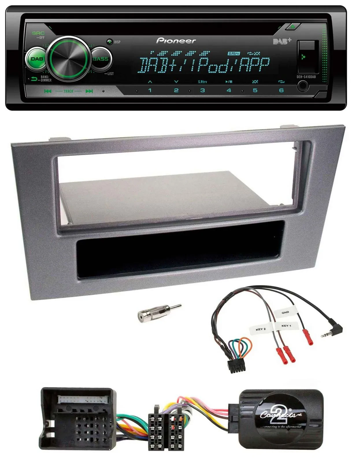 Автомагнитола для Ford Mondeo 2004–2007 Pioneer USB/MP3/CD, DAB, поддержка управления с руля, антрацит