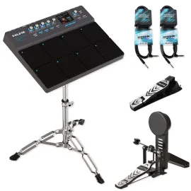 Nux DP-2000 Percussion Pad E-Drum Set mit Kick-Pedal HiHat und keepdrum Kabel