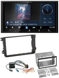 Kenwood Bluetooth 2DIN USB DAB MP3 Autoradio für Skoda Fabia Octavia II Rapid Ro