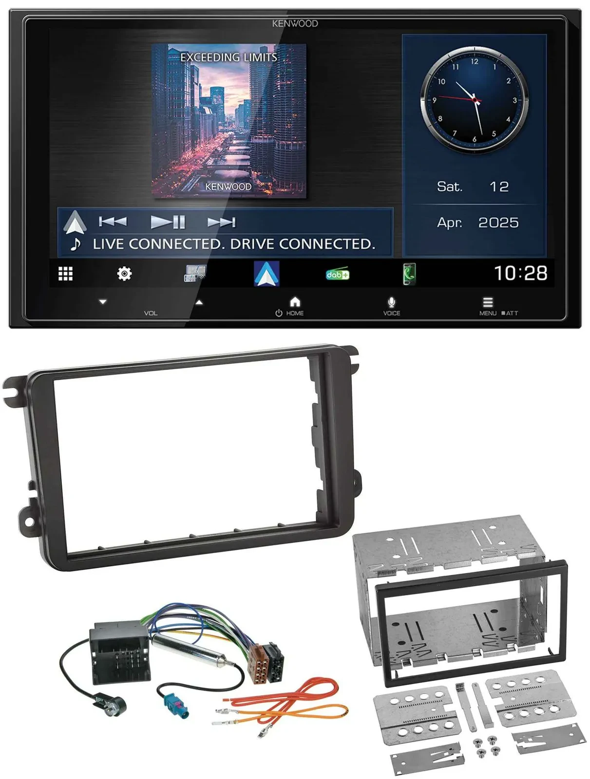 Kenwood Bluetooth 2DIN USB DAB MP3 Autoradio für Skoda Fabia Octavia II Rapid Ro