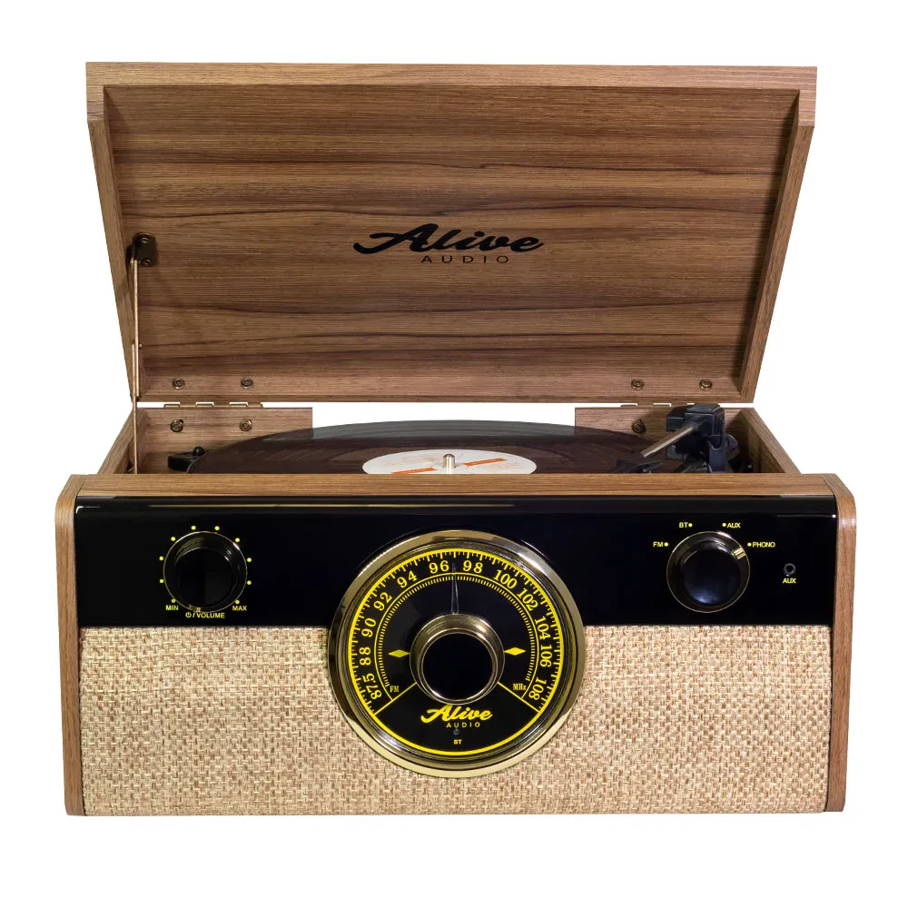 Виниловый проигрыватель Alive Audio FUSION Light Wood c Bluetooth и FM-радио