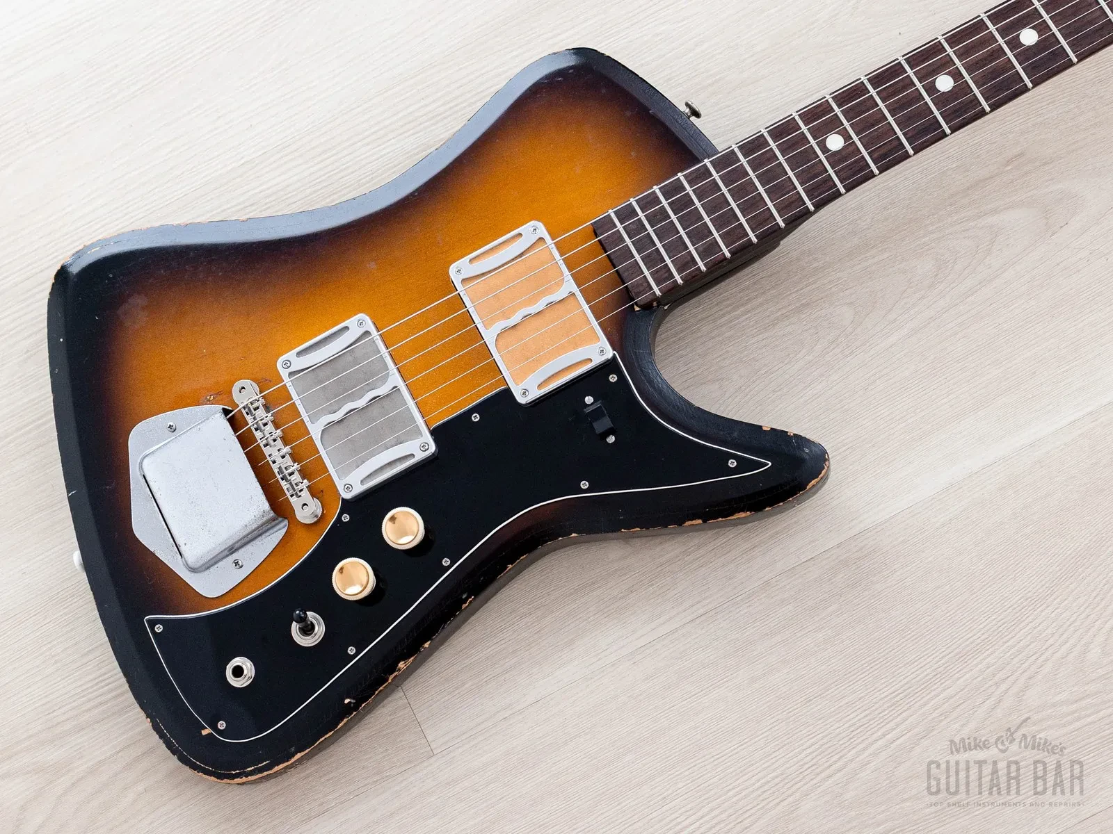 1960s Airline Bighorn Vintage Guitar, Ronin-Modded w/ Foilbuckers, Kay-Made