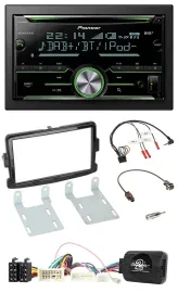 Pioneer Bluetooth Lenkrad DAB 2DIN USB CD Autoradio für Dacia ab 2012 piano schw