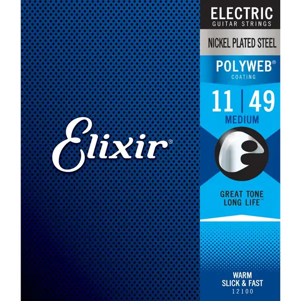 Струны для электрогитары Elixir 12100 PolyWeb Medium 11-49