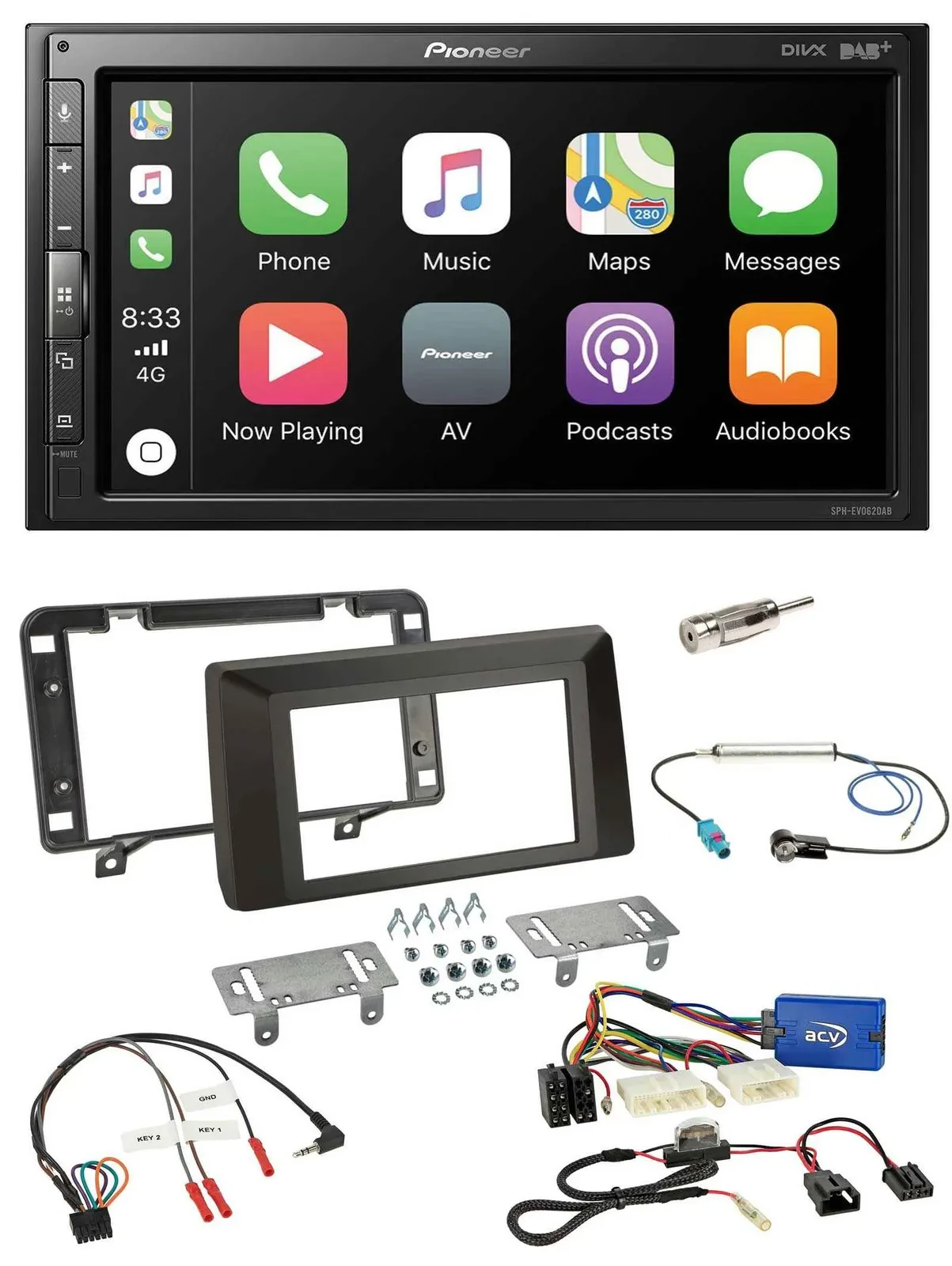 Автомагнитола Pioneer 2-DIN, DAB, Bluetooth, USB для Dacia Duster (с 2021)