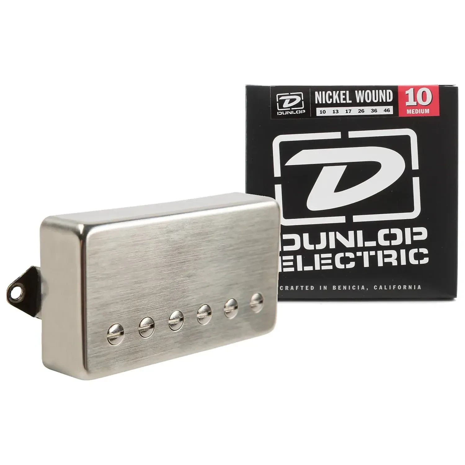 Звукосниматель для электрогитары Suhr Thornbucker хамбакер, для некового положения, Raw Nickel Cover, с комплектом струн