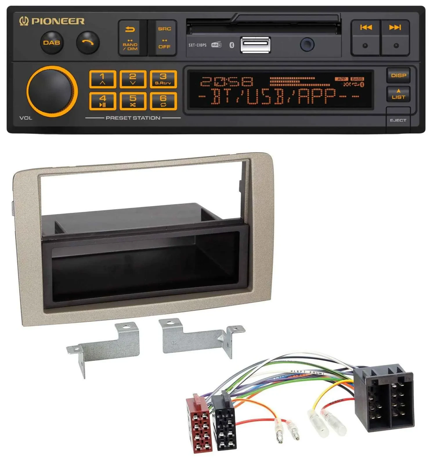 Pioneer DAB MP3 USB Bluetooth Autoradio für Lancia Musa (ab 2005)