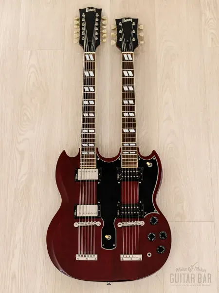 Электрогитара Burny RSG-140 Double Neck SG HH Cherry w/case Japan 1990s