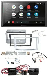 Автомагнитола Pioneer 2DIN USB DAB Bluetooth для Opel Corsa D (с 2009), матовый хром