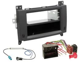 Einbauset DIN Autoradio für Mercedes Vito Viano 06-14 Rubbertouch