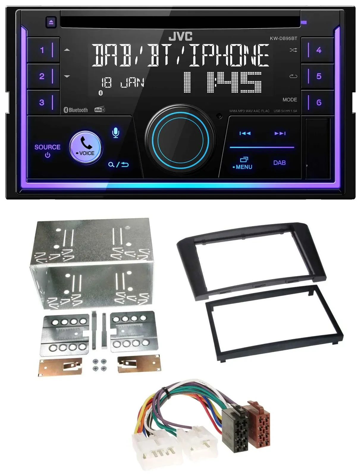 JVC MP3 USB 2DIN DAB Bluetooth CD Autoradio für Toyota Avensis 2003-2009