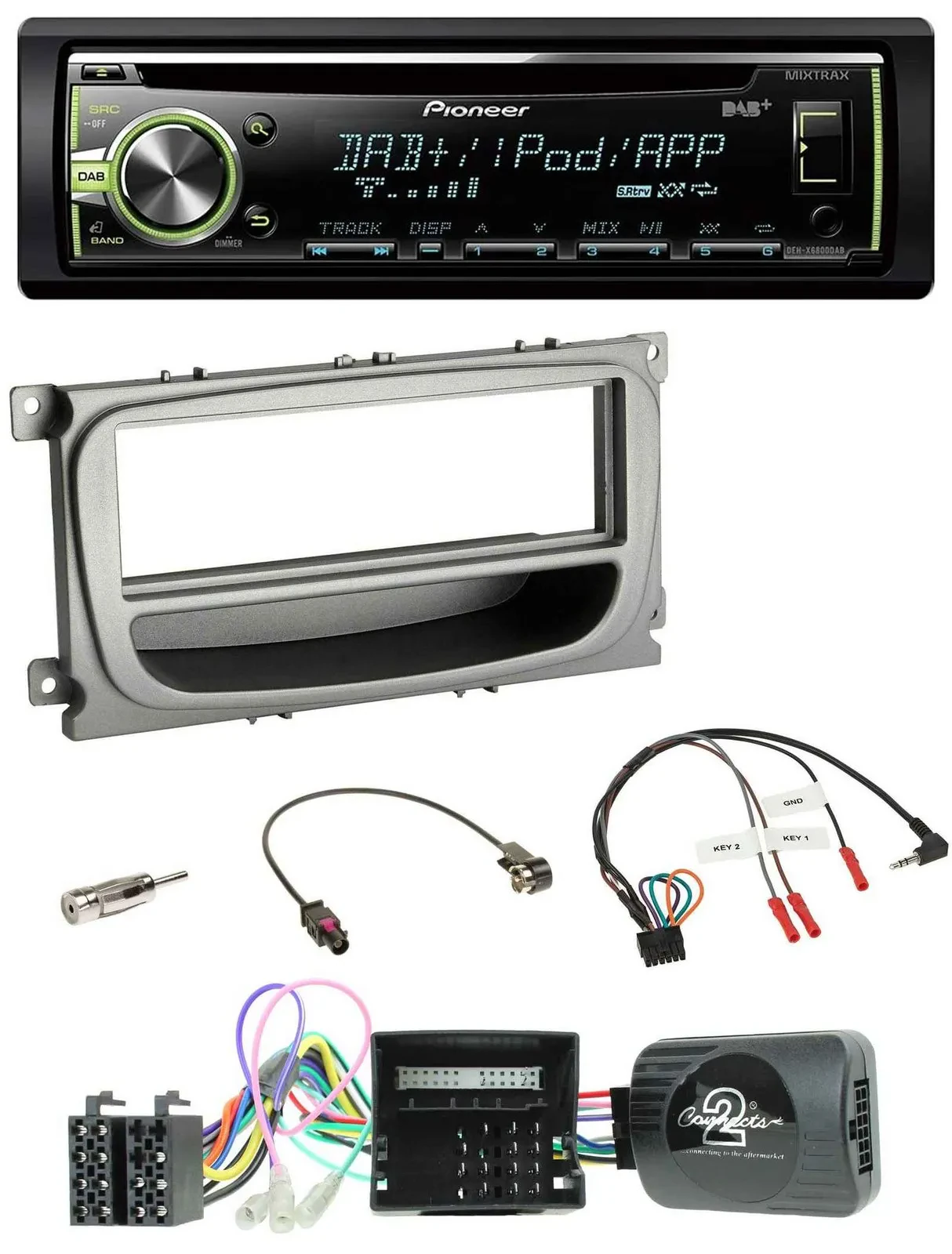 Pioneer DAB USB MP3 Lenkrad CD Autoradio für Ford Focus Galaxy C-Max Can ab 2007