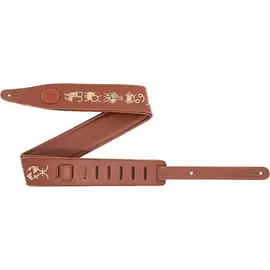 Ремень для гитары Levy's Interstellar Series Embroidered Leather Guitar Strap Brown 2.5 in.