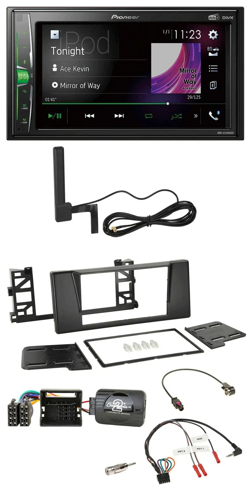 Pioneer MP3 DAB Lenkrad 2DIN Bluetooth Autoradio für BMW 5er E39 01-03 Quadlock