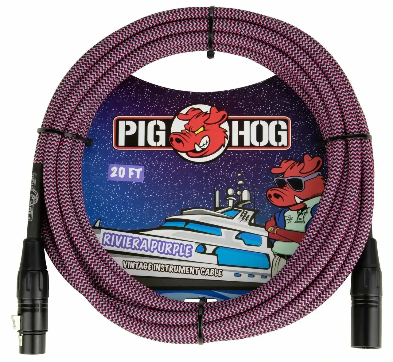 Микрофонный кабель Pig Hog PHM20RPP Riviera Purple 6 м