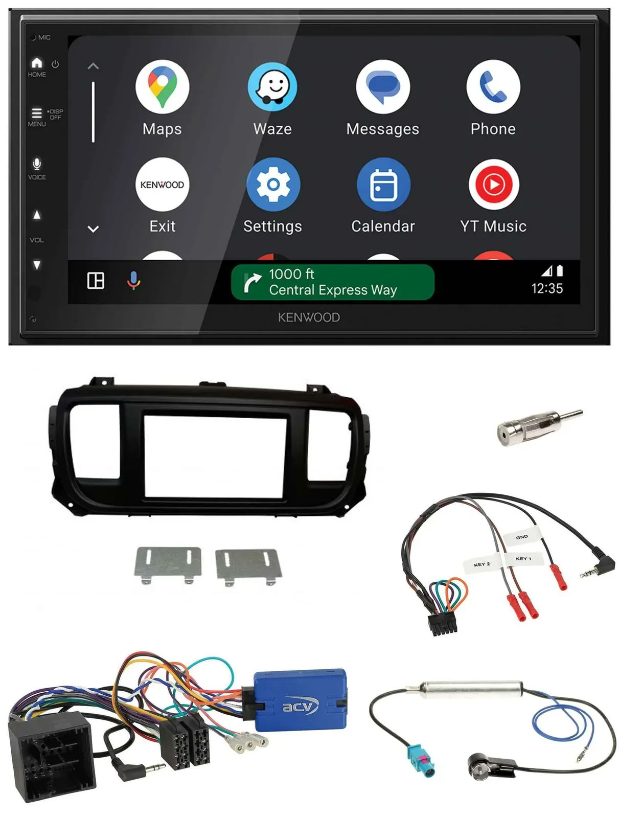 Автомагнитола Kenwood 2DIN, DAB, Bluetooth, USB, совместима с управлением на руле, для Citroen Spacetourer/Jumpy